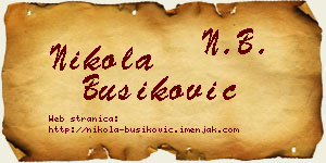 Nikola Bušiković vizit kartica